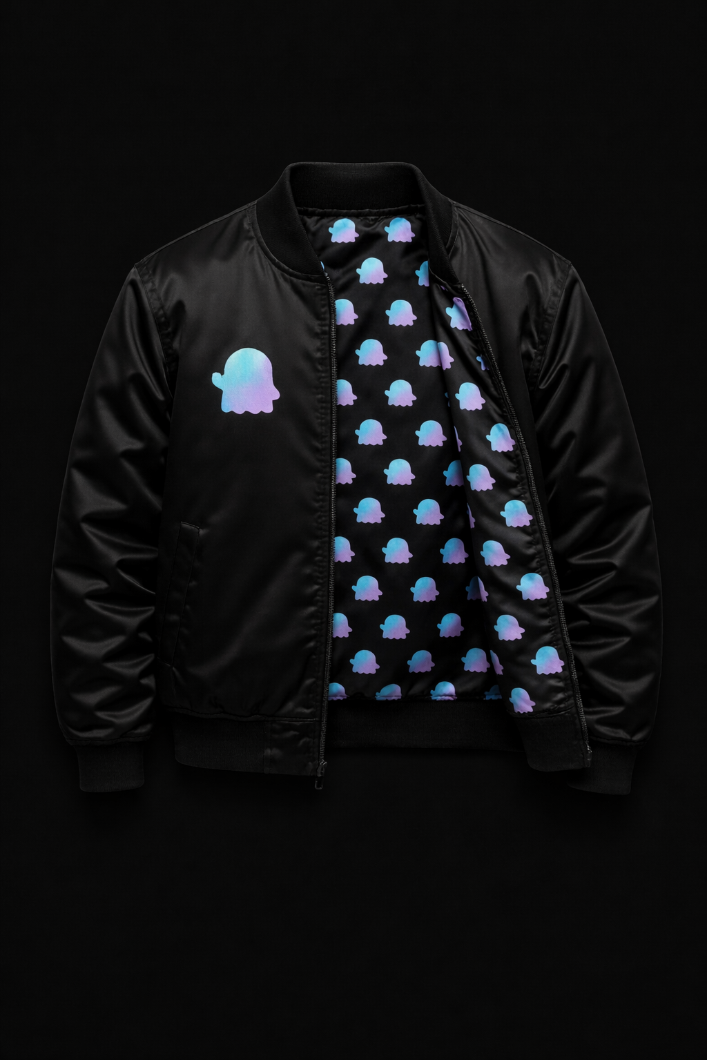Opal Gradient Ghost Satin Bomber
