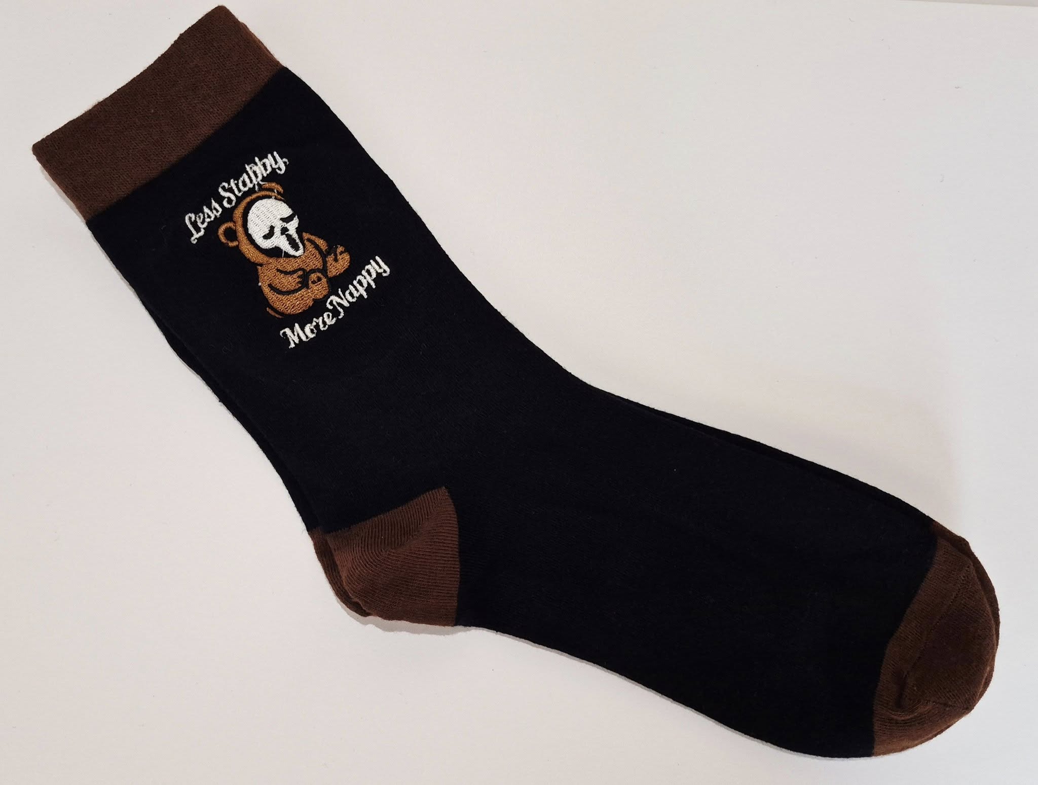 Sleepy Bear Single Pair Embroidered Sock