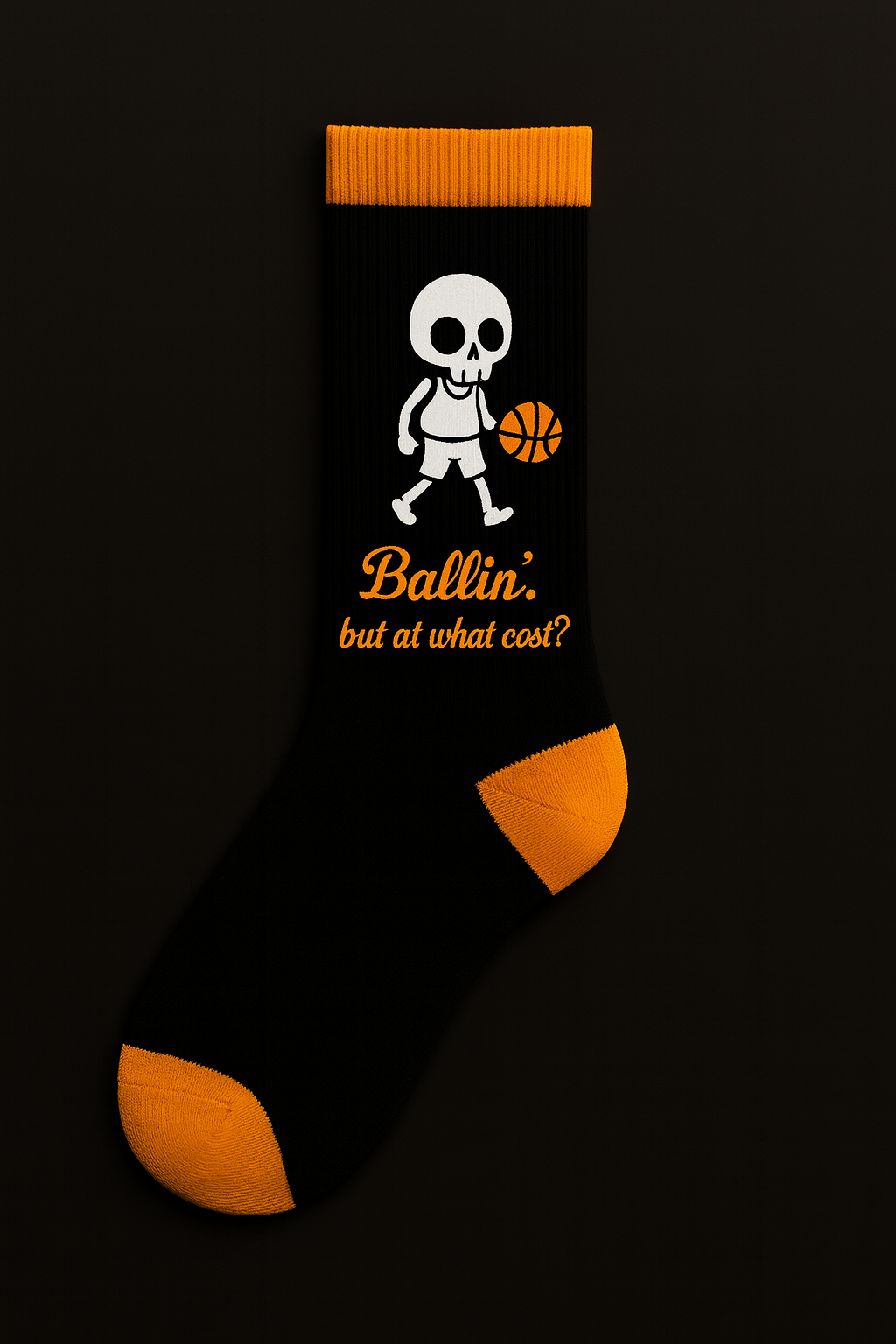 Ballin' Single Pair High Quality Embroidered Crew Socks