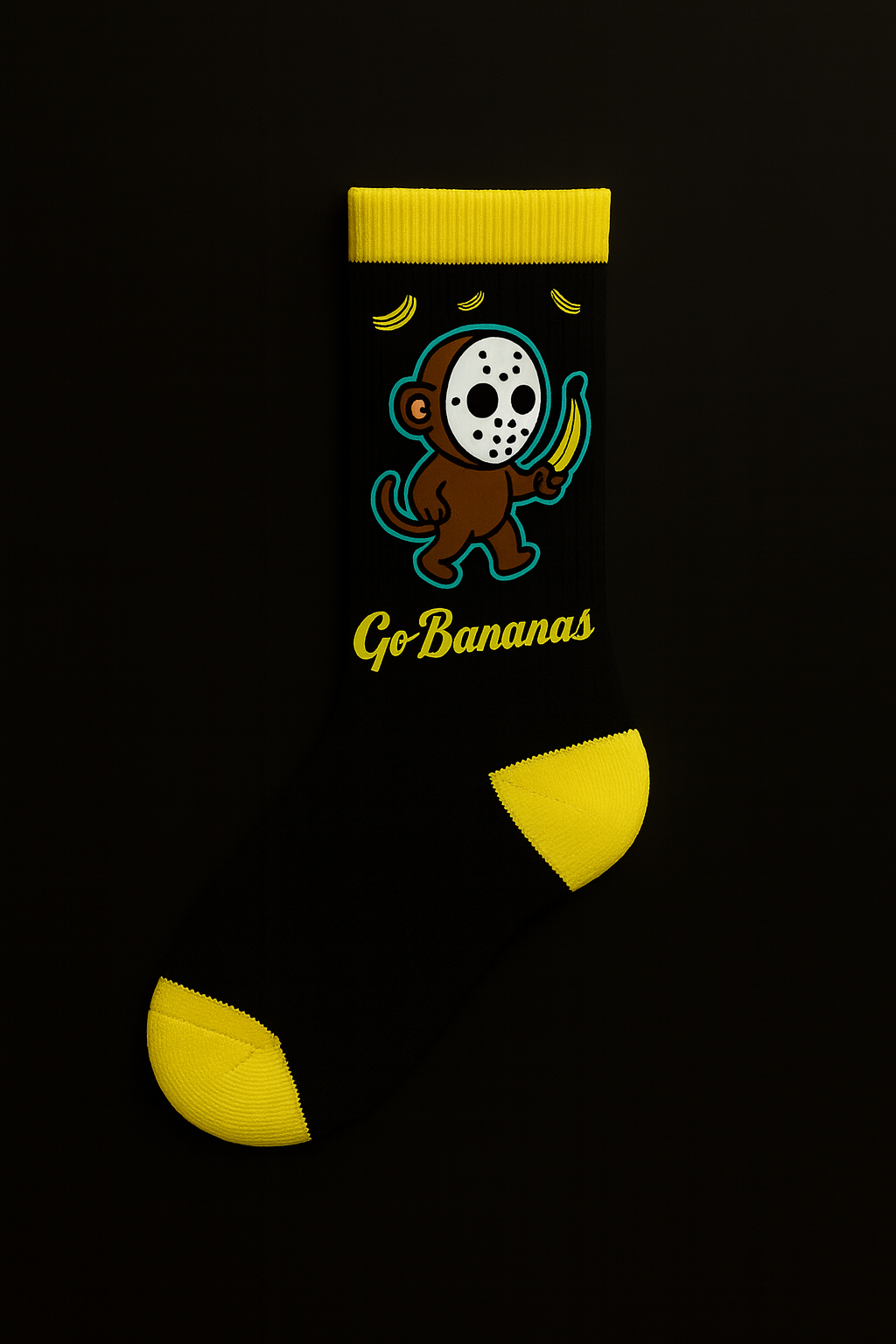 Go Bananas 2-Pack Socks - 1 Embroidered/ 1 Patterned - 1 Size Fits Most (Pre-Order Now!)